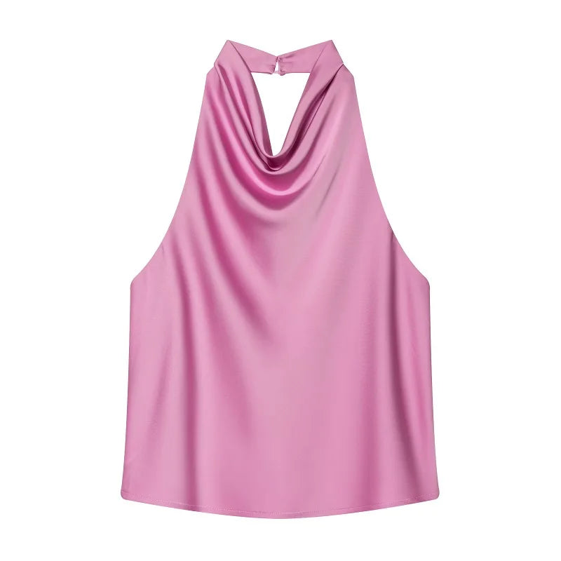 Satin Backless Top