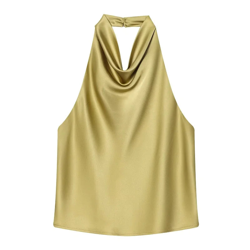 Satin Backless Top
