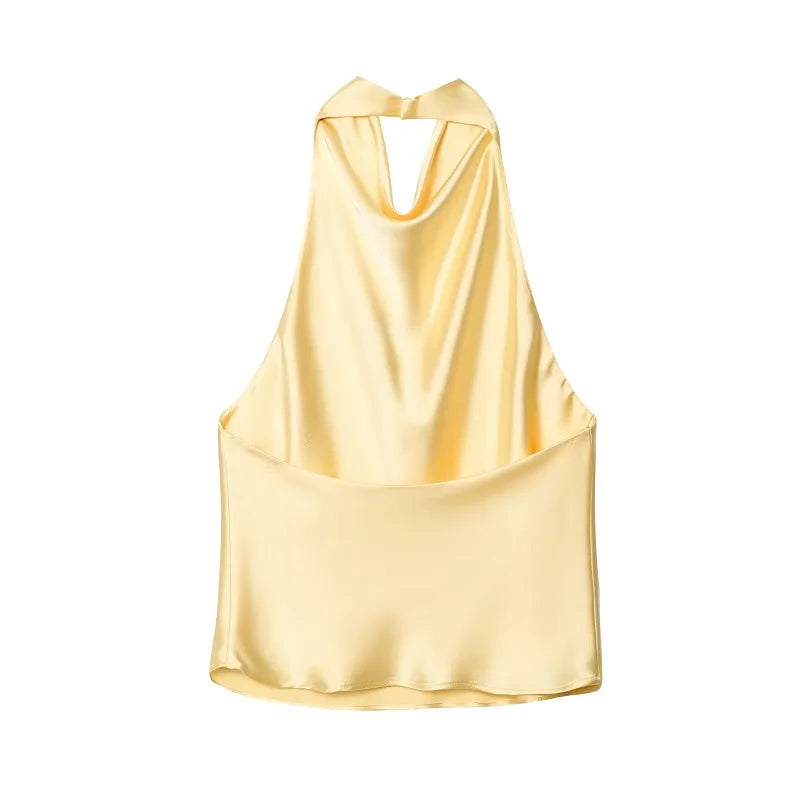 Satin Backless Top