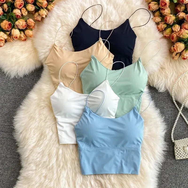 Seamless Ice Silk Padded Cami
