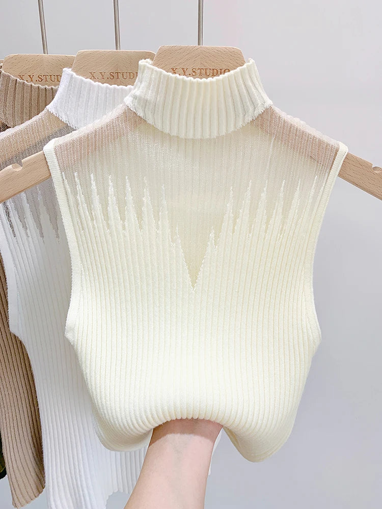 Mesh Cutout Knit Top