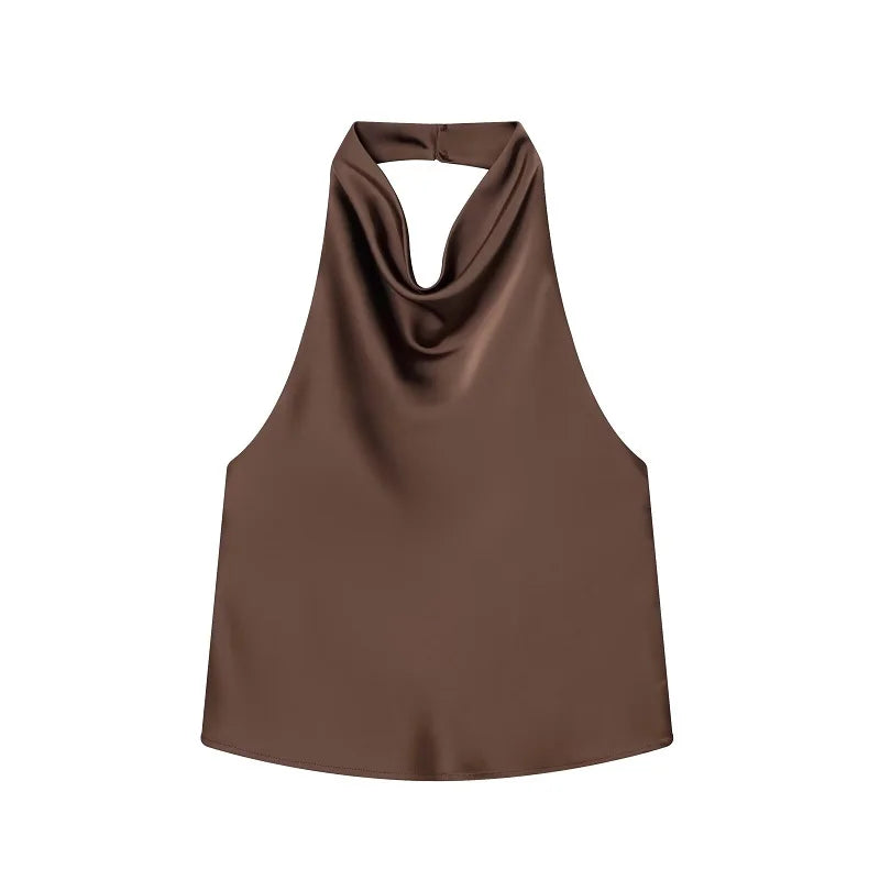 Satin Backless Top