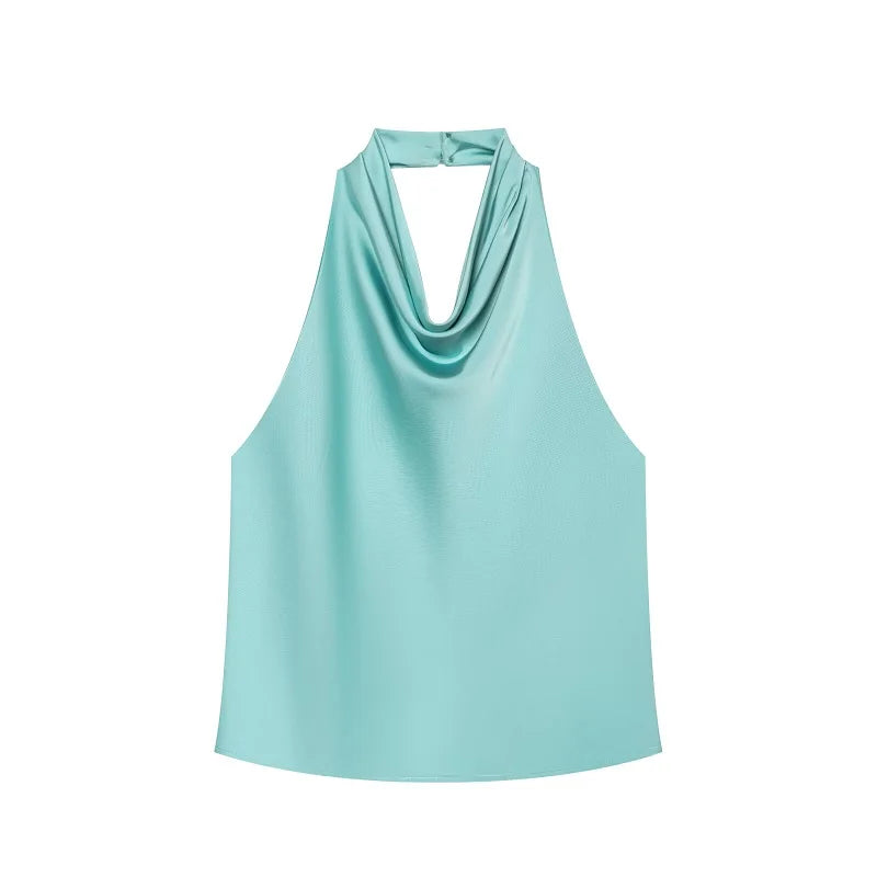 Satin Backless Top