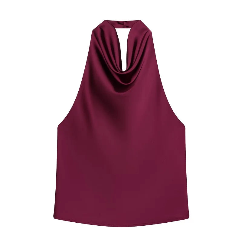 Satin Backless Top