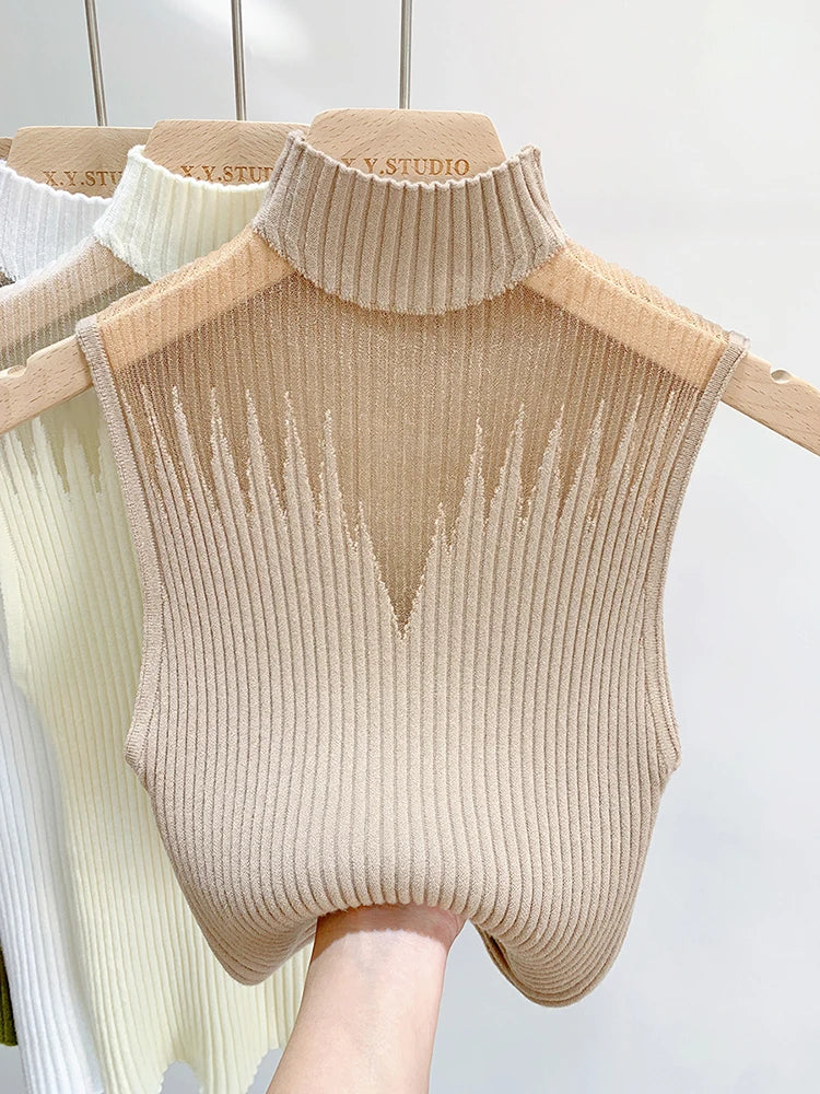 Mesh Cutout Knit Top